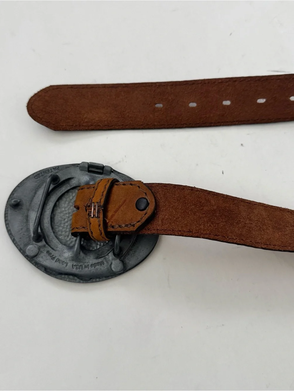 Justin Western Brown Top Grain Leather Belt Vintage Style Size 36 Made in USA